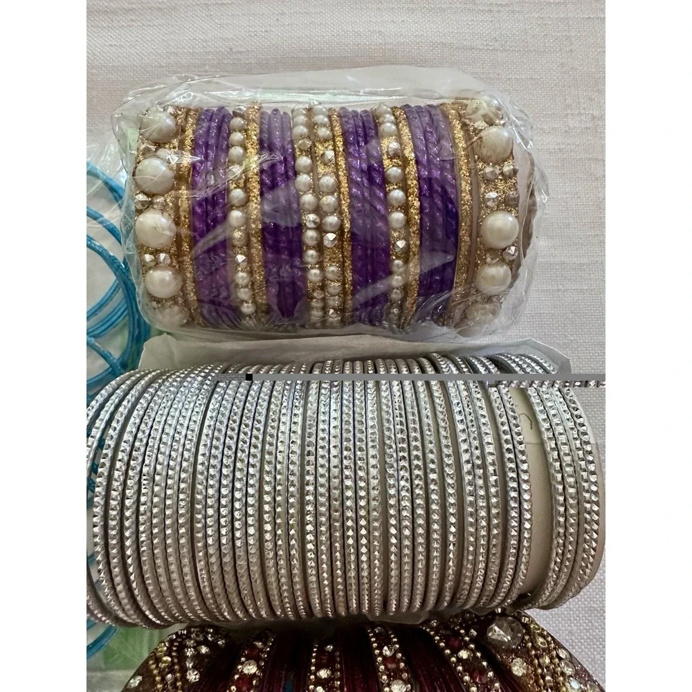 VINTAGE Bollywood Indian Bangle Bracelets LOT 43 Child Size Wedding Celebration